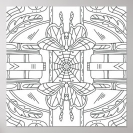 平和な秋：図書館着色の蛾 ポスター