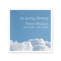 平和な空と雲の葬儀紙ナプキンス