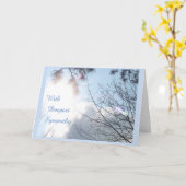 平和な空の悔やみや弔慰の挨拶状 カード (黄色い花)