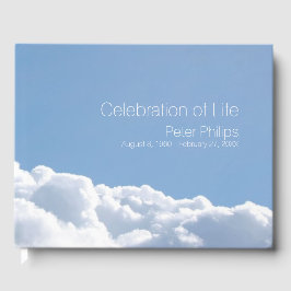 平和な空の葬儀記念ゲストブック ゲストブック