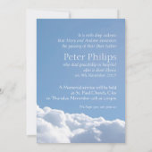 平和な空モダンお祝いの生活招待状 招待状 (裏面)