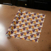 平和な紫と金ゴールドスパのキャンドルのパターン ラッピングペーパー