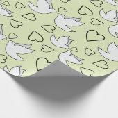 平和な結婚式のハトのウェディングシャワーシームレス ラッピングペーパー (角)