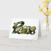 平和な緑のクリスマスの装飾 カード (黄色い花)