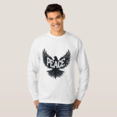 平和な翼：インスパイアの鳩 Tシャツ (正面フル)