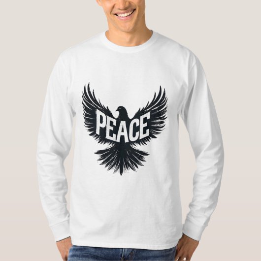 平和な翼：インスパイアの鳩 Tシャツ (正面)
