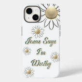 平和な花イエスは私が価値のある白だと言う Case-Mate iPhoneケース (裏面)