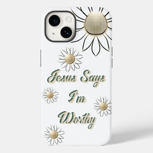 平和な花イエスは私が価値のある白だと言う Case-Mate iPhoneケース (裏面)