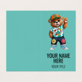 平和な装カジュアル置でテディベア1 名刺 (外部フラット)