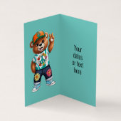 平和な装カジュアル置でテディベア1 名刺 (内部)