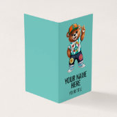 平和な装カジュアル置でテディベア1 名刺 (外部)