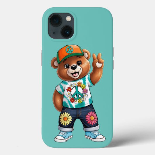 平和な装カジュアル置でテディベア1 Case-Mate iPhoneケース (裏面)