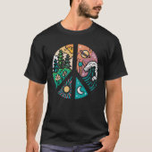 平和な要素：自然と宇宙 Tシャツ (正面)