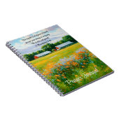 平和な農場のシーン花の信仰バイブル詩 ノートブック (右側)