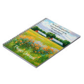 平和な農場のシーン花の信仰バイブル詩 ノートブック (左側)