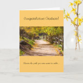 平和な道の卒業の挨拶状 カード (黄色い花)