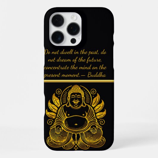 平和な金の仏陀 iPhoneケース (裏面)