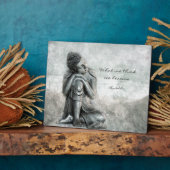 平和な銀仏ウィズダム引用文 フォトプラーク (側面)