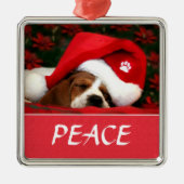 平和な顔 メタルオーナメント (正面)