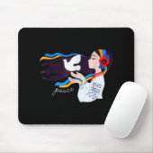 平和な鳩の女の子サポートウクライナとウクレニ マウスパッド (マウス)