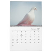 平和な鳩エレガントと鳩の自然インスパイア カレンダー (2月 2027)