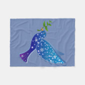 平和な鳩 フリースブランケット (正面(横))