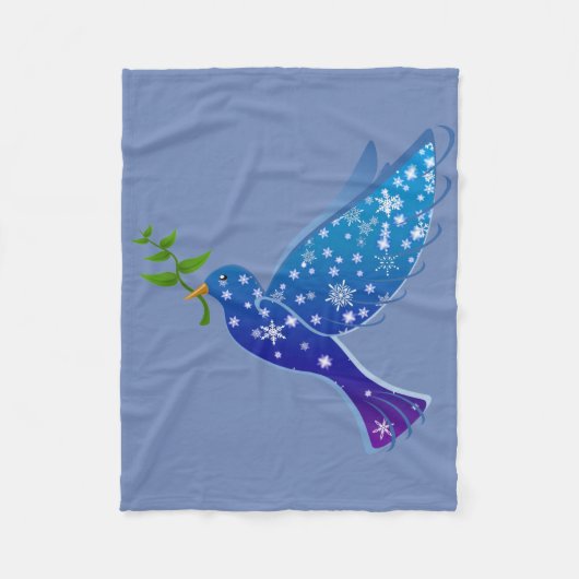 平和な鳩 フリースブランケット (正面)