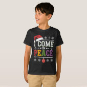 平和にきたよ - 平和な Xmas おそろいカップル Tシャツ (正面フル)