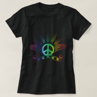 平和によっては虹が飛びます Tシャツ