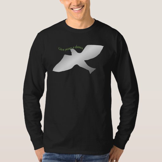 平和にチャンスを与えて下さい Tシャツ (正面)