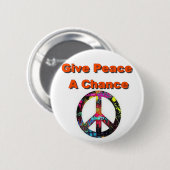 平和にチャンスボタンを与えて下さい 缶バッジ (正面&裏面)