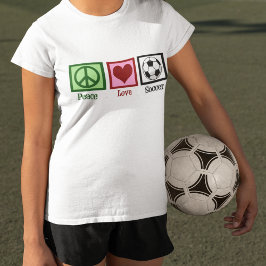 平和に愛するサッカー女性 Tシャツ