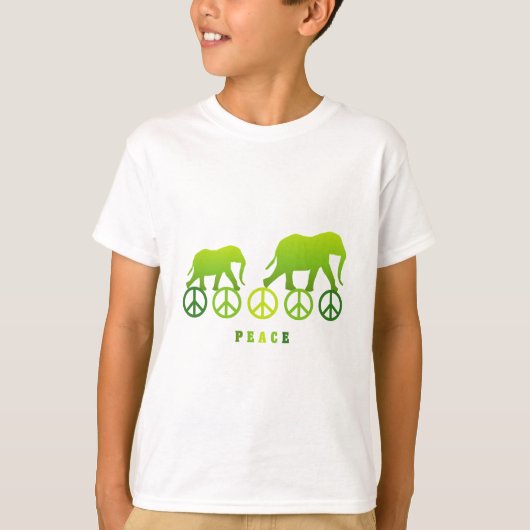 平和に歩く象たち Tシャツ (正面)