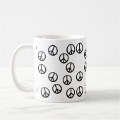 平和に満ちたコーヒーを食べて下さい! コーヒーマグカップ (左)