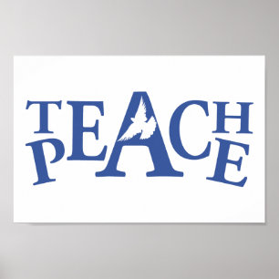 平和に独身ので白い鳩のスローガンの芸術を教えて下さい ポスター