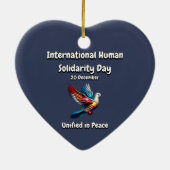 平和に統一。人類の連帯の日。 セラミックオーナメント (裏面)