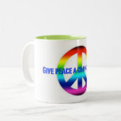平和に2016個のコップのチャンスを与えて下さい ツートーンマグカップ (正面左)