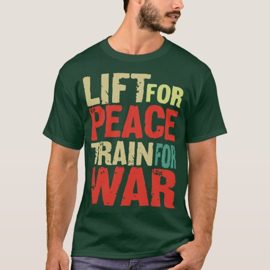 平和のために励ましの言葉で高揚 戦いのために鍛える Tシャツ (正面)
