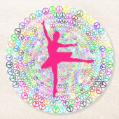 平和のためのダンス ラウンドペーパーコースター (正面)