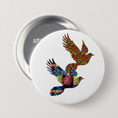 平和のためのハトかわいい感動的ボタンのデザイン 缶バッジ (正面&裏面)