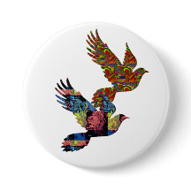 平和のためのハトかわいい感動的ボタンのデザイン