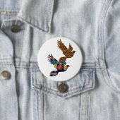 平和のためのハトかわいい感動的ボタンのデザイン 缶バッジ (インサイチュ)