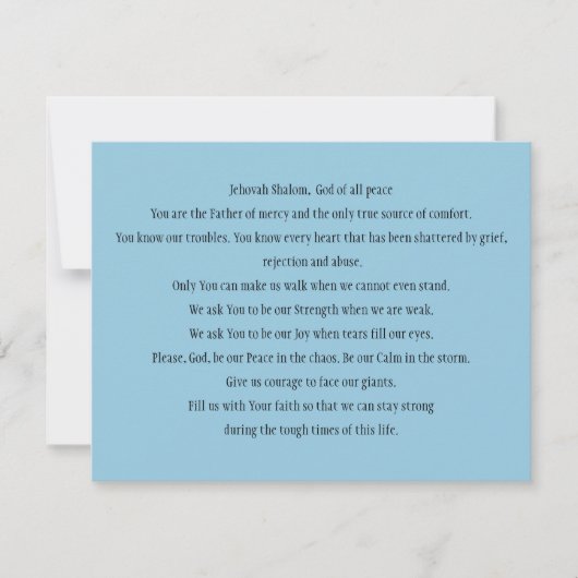 "平和のための祈りの言葉"祈りの言葉カード サンキューカード (正面)