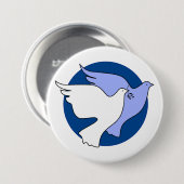 平和のための2羽の白い鳩 缶バッジ (正面&裏面)