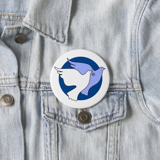 平和のための2羽の白い鳩 缶バッジ (インサイチュ)