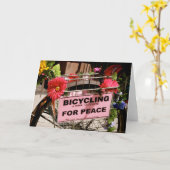 平和のためのBicyling カード (黄色い花)