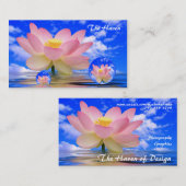 平和のはすの花の反射及び泡 名刺 (正面/裏面)
