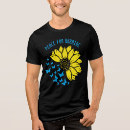 平和のひまわりシンボル。ウクライナ平和。 トライブレンドTシャツ
