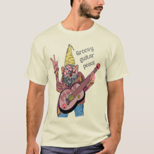 平和のギターを持つウィムジカル・ノーム、グルーヴィーな60年代の雰囲気 Tシャツ
