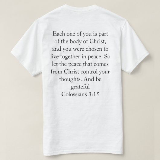 平和のクロス Tシャツ (デザイン裏面)